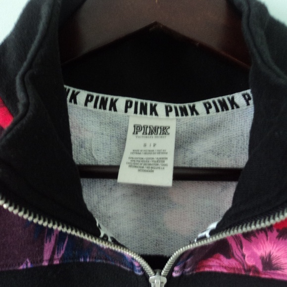 Victoria's Secret PINK Half-Zip Tropical Print Pullover - Picture 4 of 4